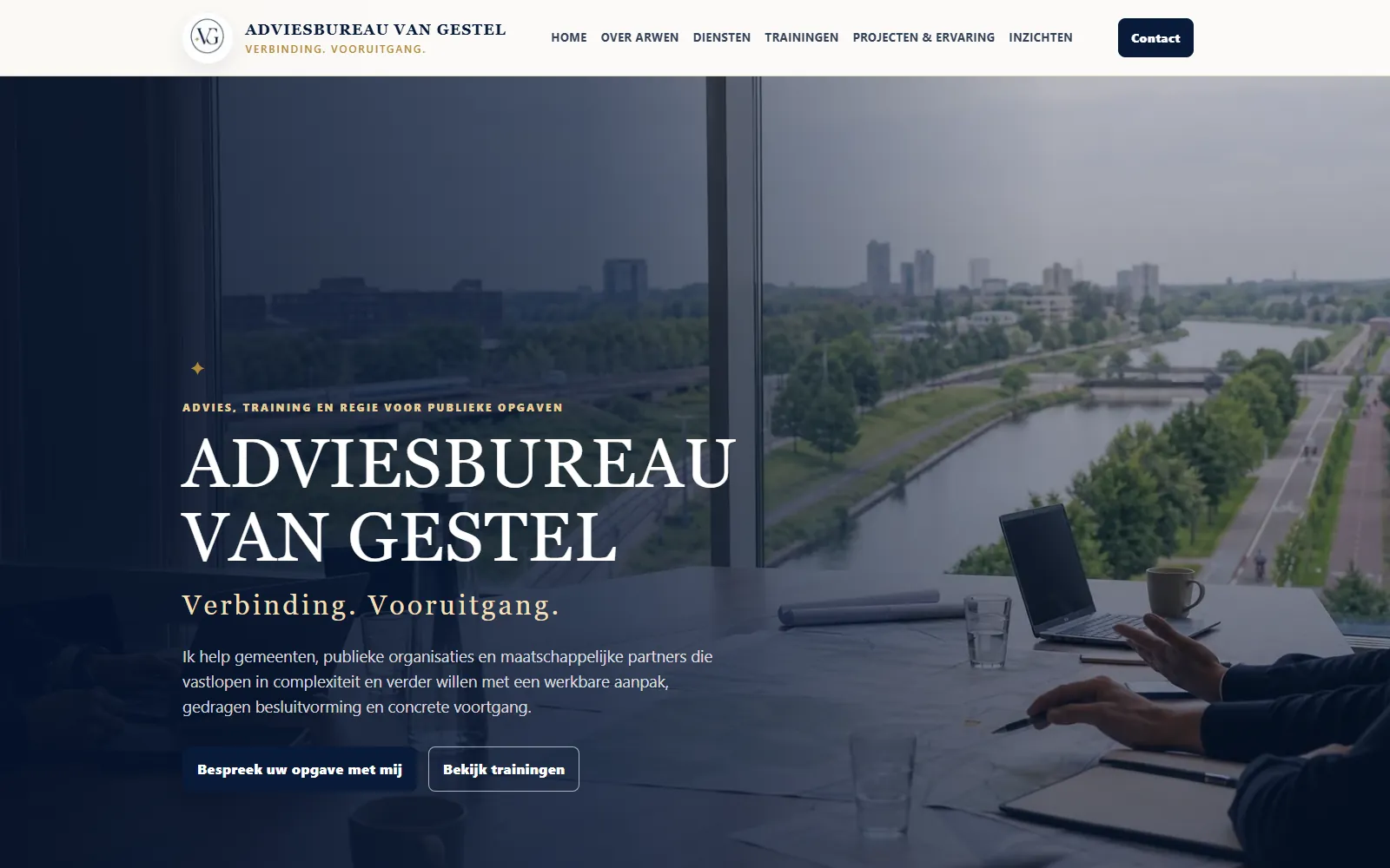 Zakelijke homepage van Adviesbureau Van Gestel