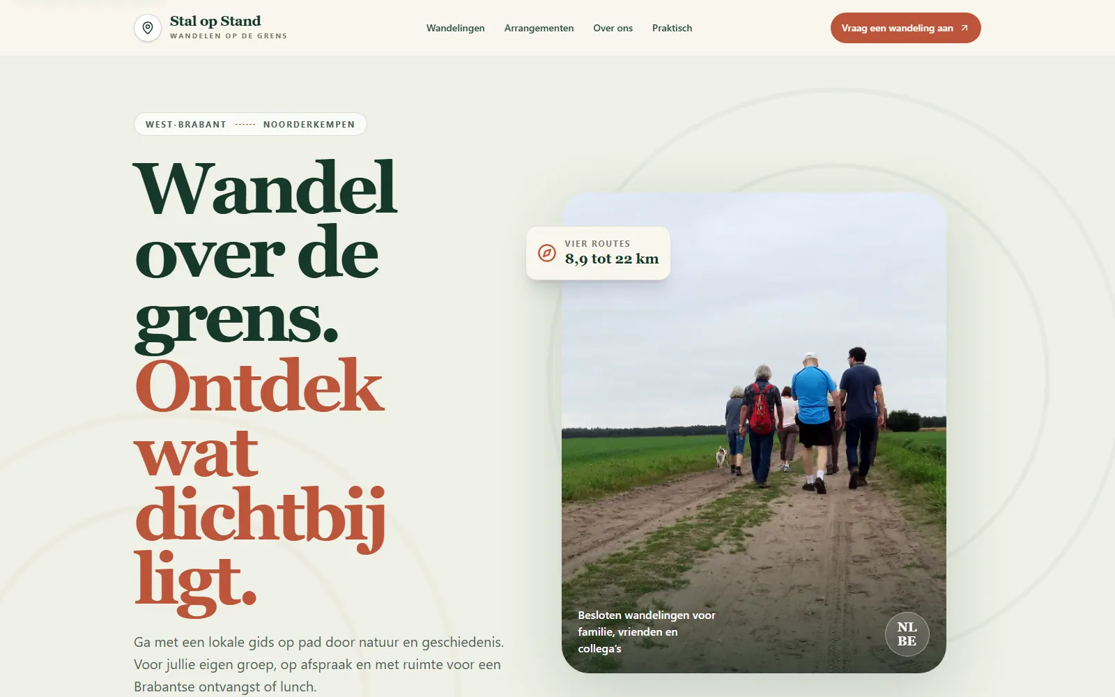 Homepage van Stal op Stand voor begeleide grenswandelingen